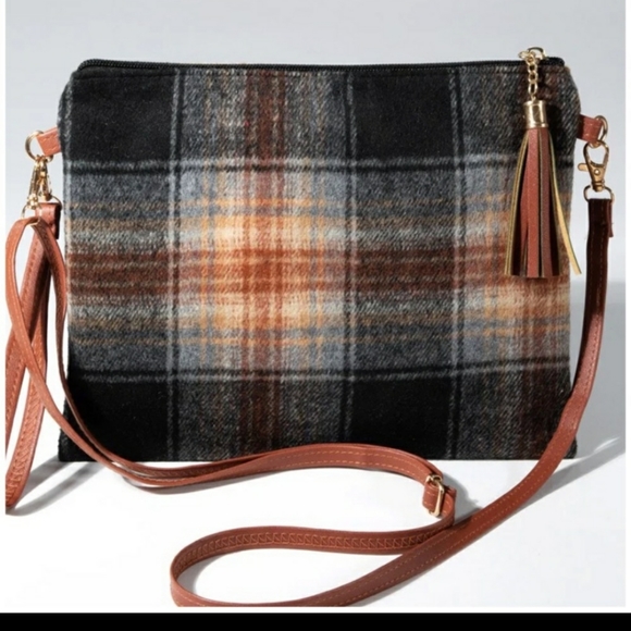 Plaid Print Crossbody/Clutch Bag - Picture 5 of 7